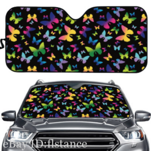 Protector solar universal automotriz color mariposa impreso para automóviles-