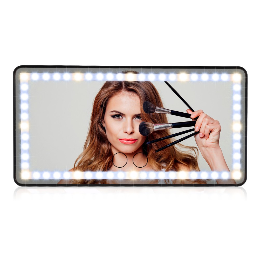 Espejo para visera de coche espejos interiores automotrices maquillaje de viaje iluminado-