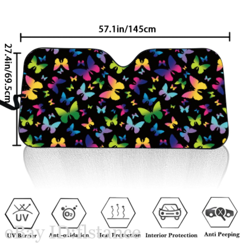 Protector solar universal automotriz color mariposa impreso para automóviles- - Image 3