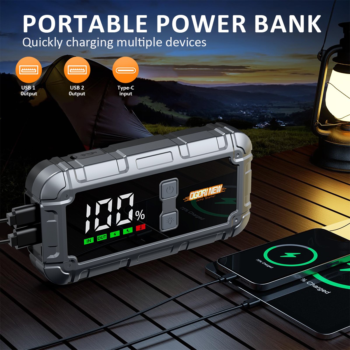 8500A Arrancador Coche Jump Starter Cargador 12V Coche Booster Powerbank- - Image 4