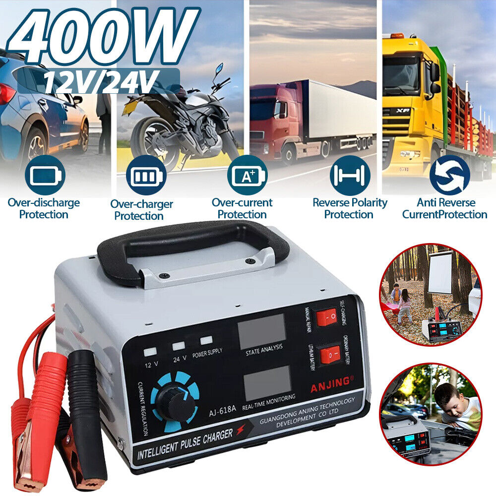 400W 30A Cargador de Batería Inteligente Coche 12/24V Coche Camión Cargador de Batería*!- - Image 3