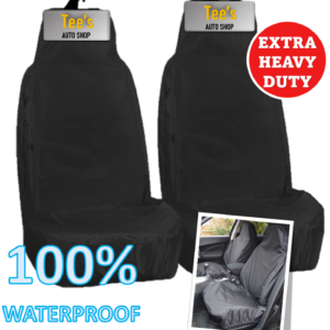 Fundas de asiento de coche impermeables negras de alta resistencia para Citroen Nemo - 2 x delanteras-