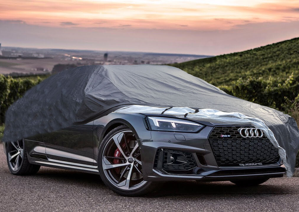 Cubierta de coche resistente - protección contra todo clima - forrada de algodón impermeable - mediana-