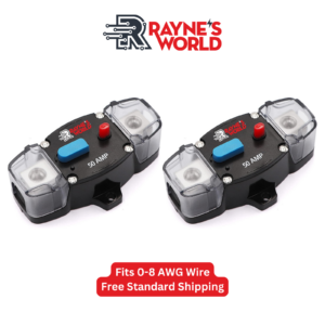 2 PACK 50 Amp 12-48V DC Disyuntores en Línea con Cubierta Coche/Audio/Barco/Solar-