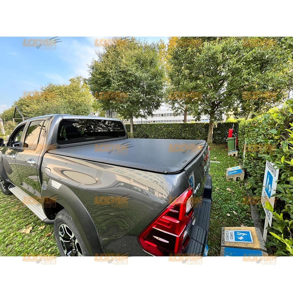 Tonneau Cover pour Toyota Hilux 2015-2025 Couvre Benne TOTAL BLACK Bâche Souple - Image 2