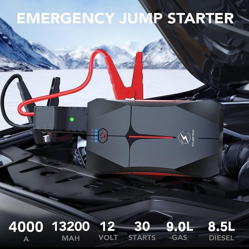 Arrancador de salto de coche, batería portátil FLYLINKTECH 4000A pico 12V - - Image 2