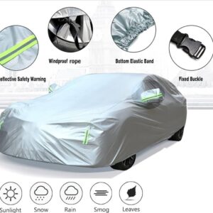 BEXITA Cubierta de Coche Impermeable Exterior Todo Clima A Prueba de Viento A Prueba de Nieve UV-