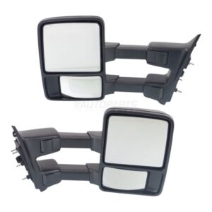 Juego de 2 espejos retrovisores de remolque plegables manuales diestros y diestros para Ford F-250 Super Duty 08-12-