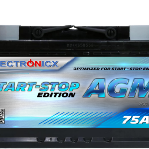 Electronicx AGM Batería de coche Batería de arranque Batería Start-Stop 75AH 12V 750A-