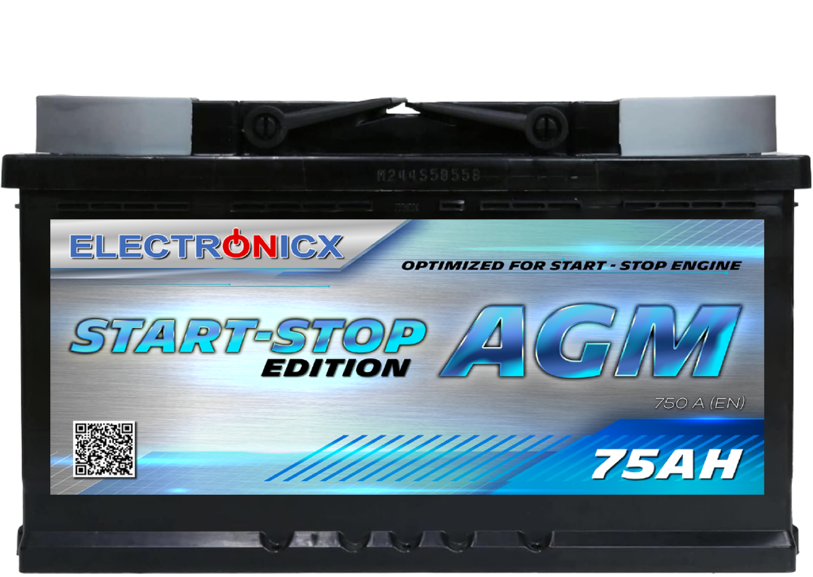 Electronicx AGM Batería de coche Batería de arranque Batería Start-Stop 75AH 12V 750A-