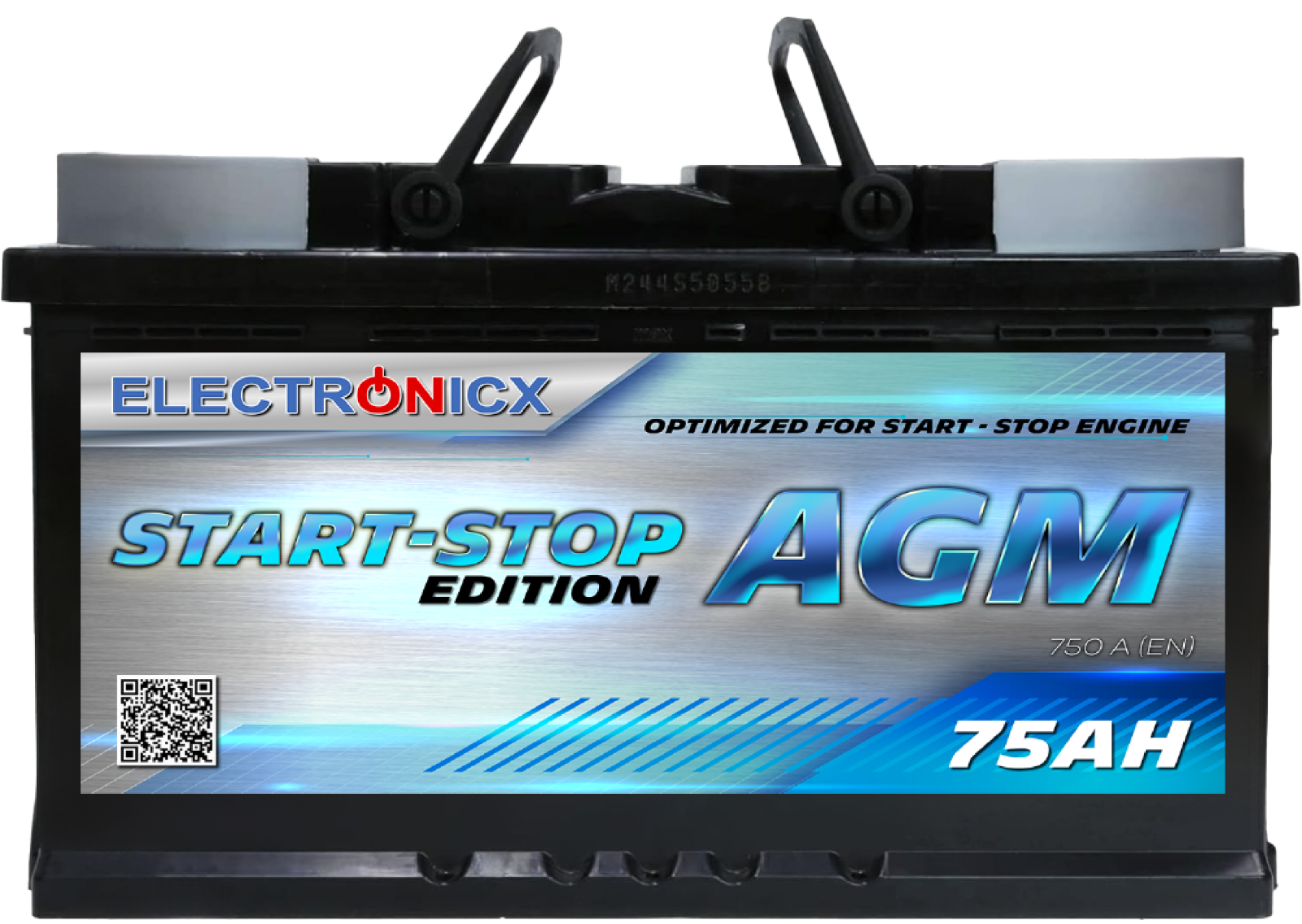 Electronicx AGM Batería de coche Batería de arranque Batería Start-Stop 75AH 12V 750A- - Image 2