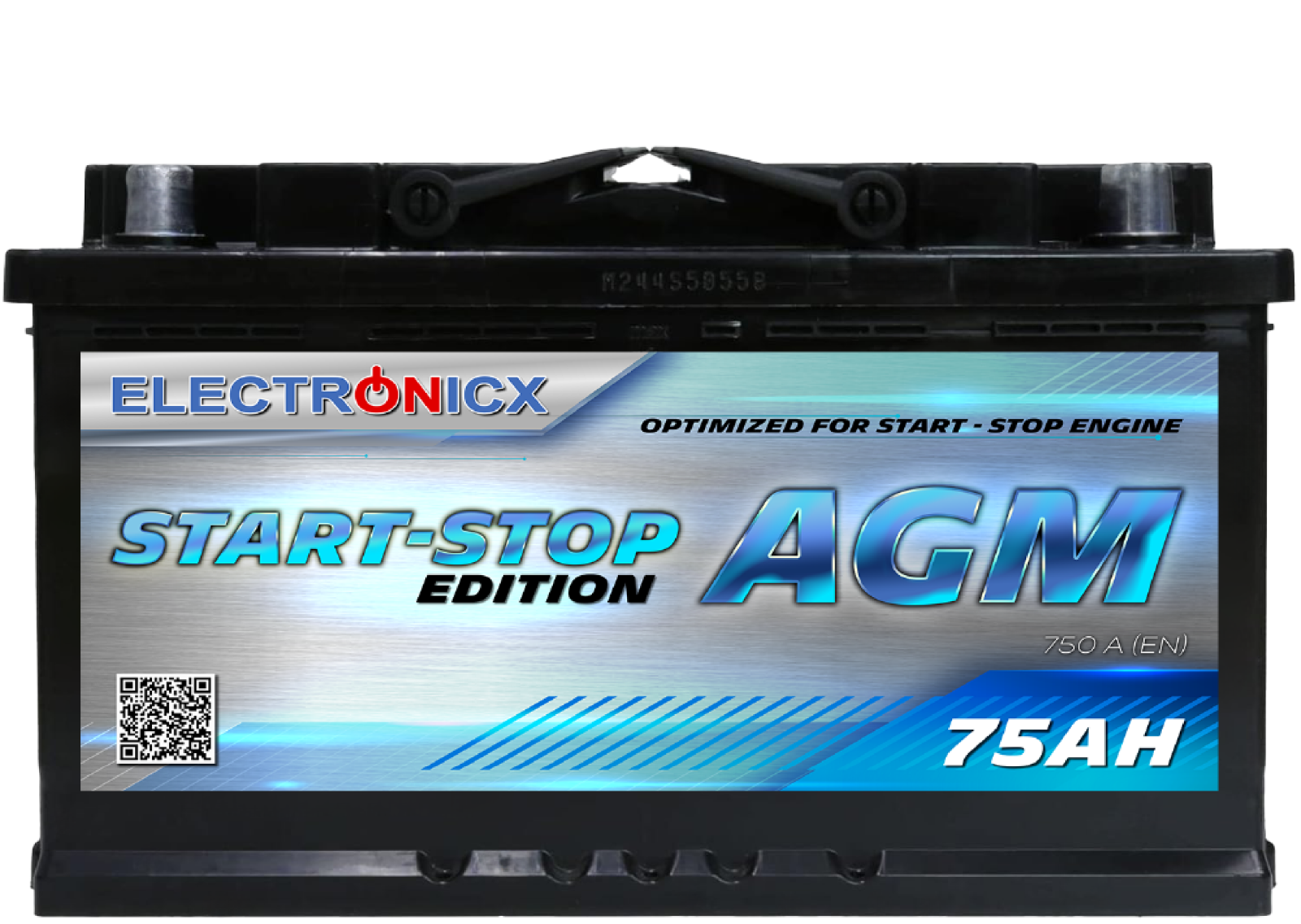 Electronicx AGM Batería de coche Batería de arranque Batería Start-Stop 75AH 12V 750A- - Image 3