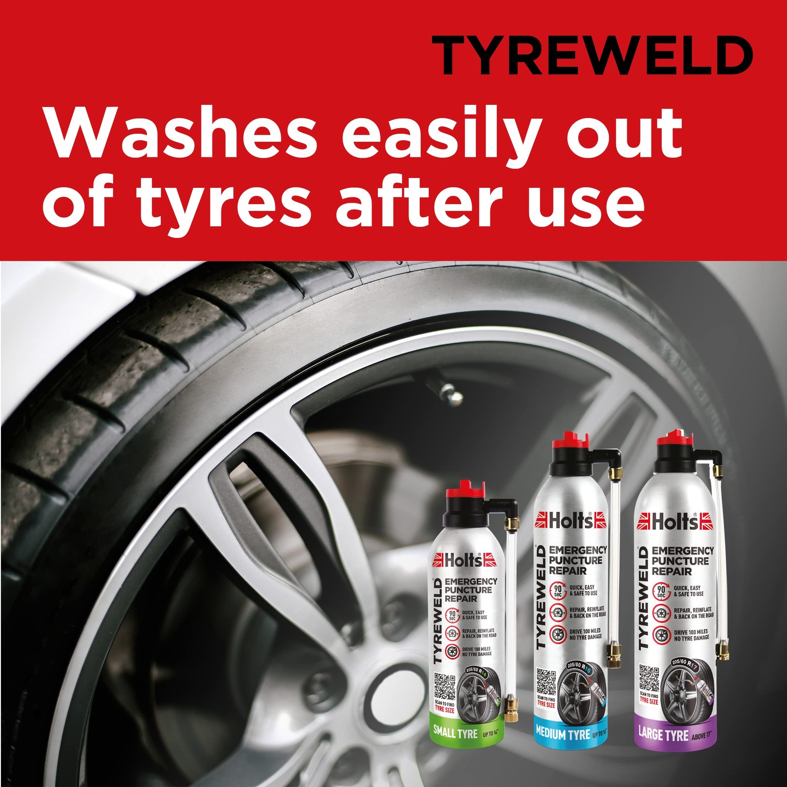 Sellador de pinchazos Holts Tyreweld 500 ml, espuma de reparación de neumáticos de emergencia, pinchazo de coche- - Image 3