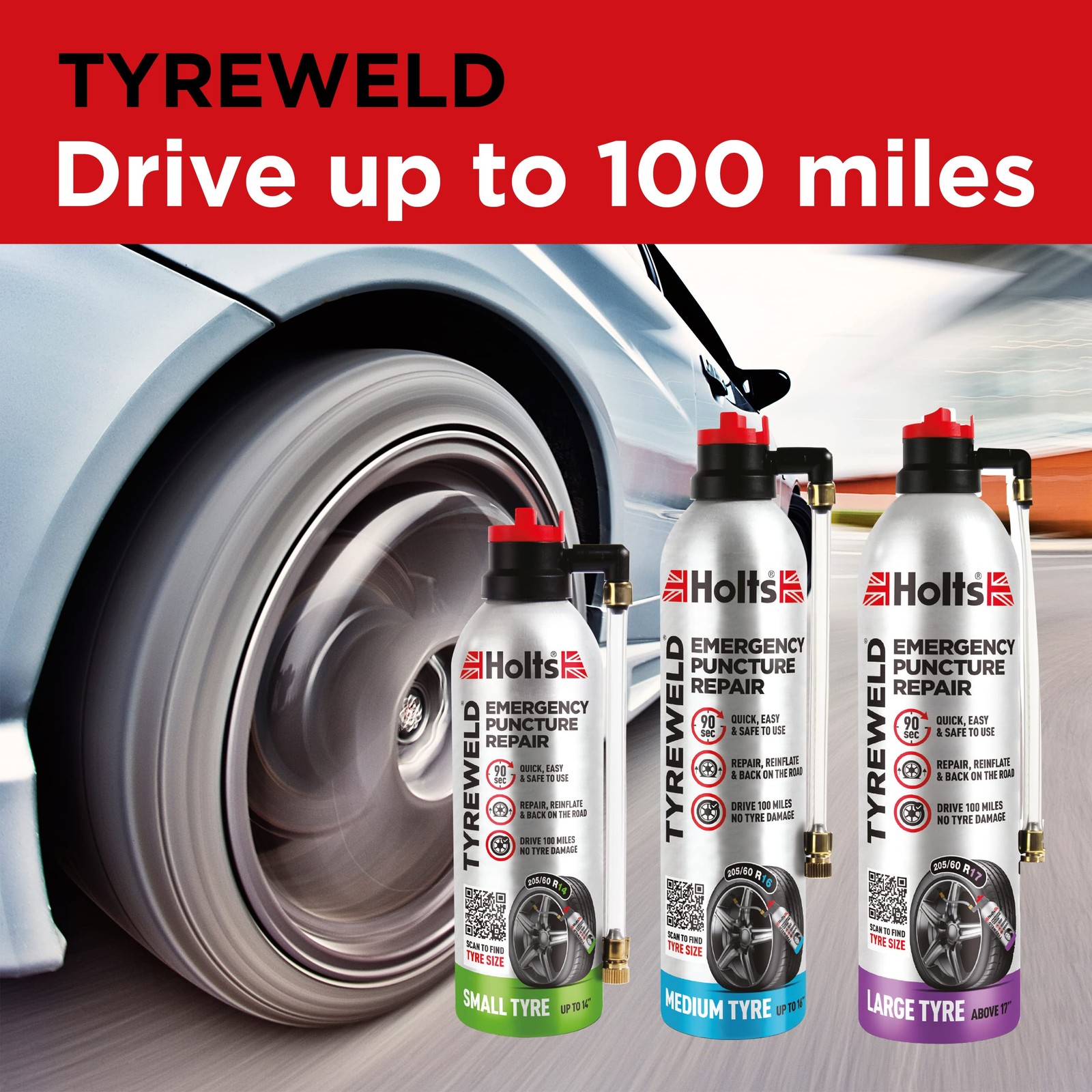 Sellador de pinchazos Holts Tyreweld 500 ml, espuma de reparación de neumáticos de emergencia, pinchazo de coche- - Image 4