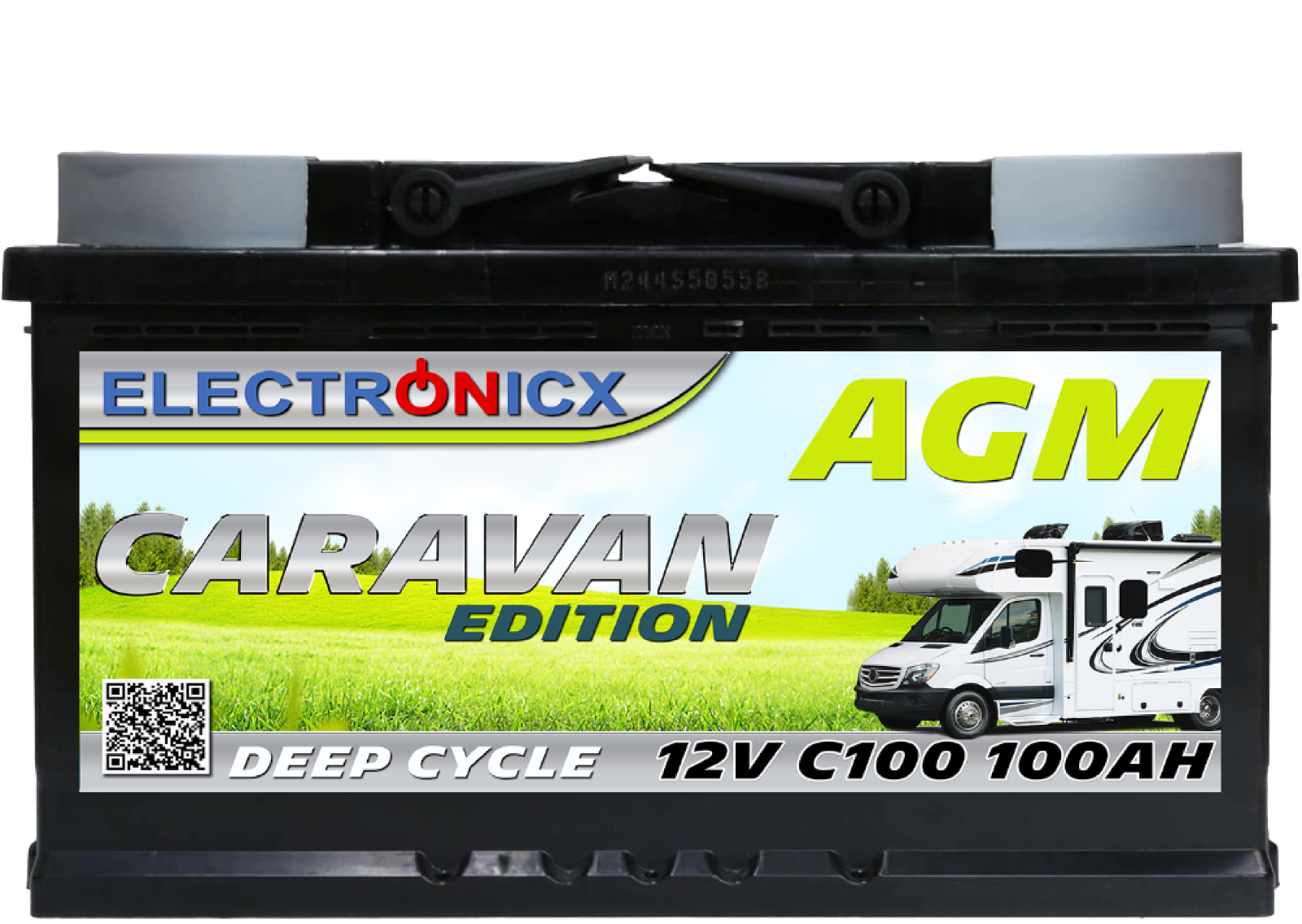 Electronicx Caravan Edition Batería AGM 100 AH 12V Autocaravana Barco Alimentación-