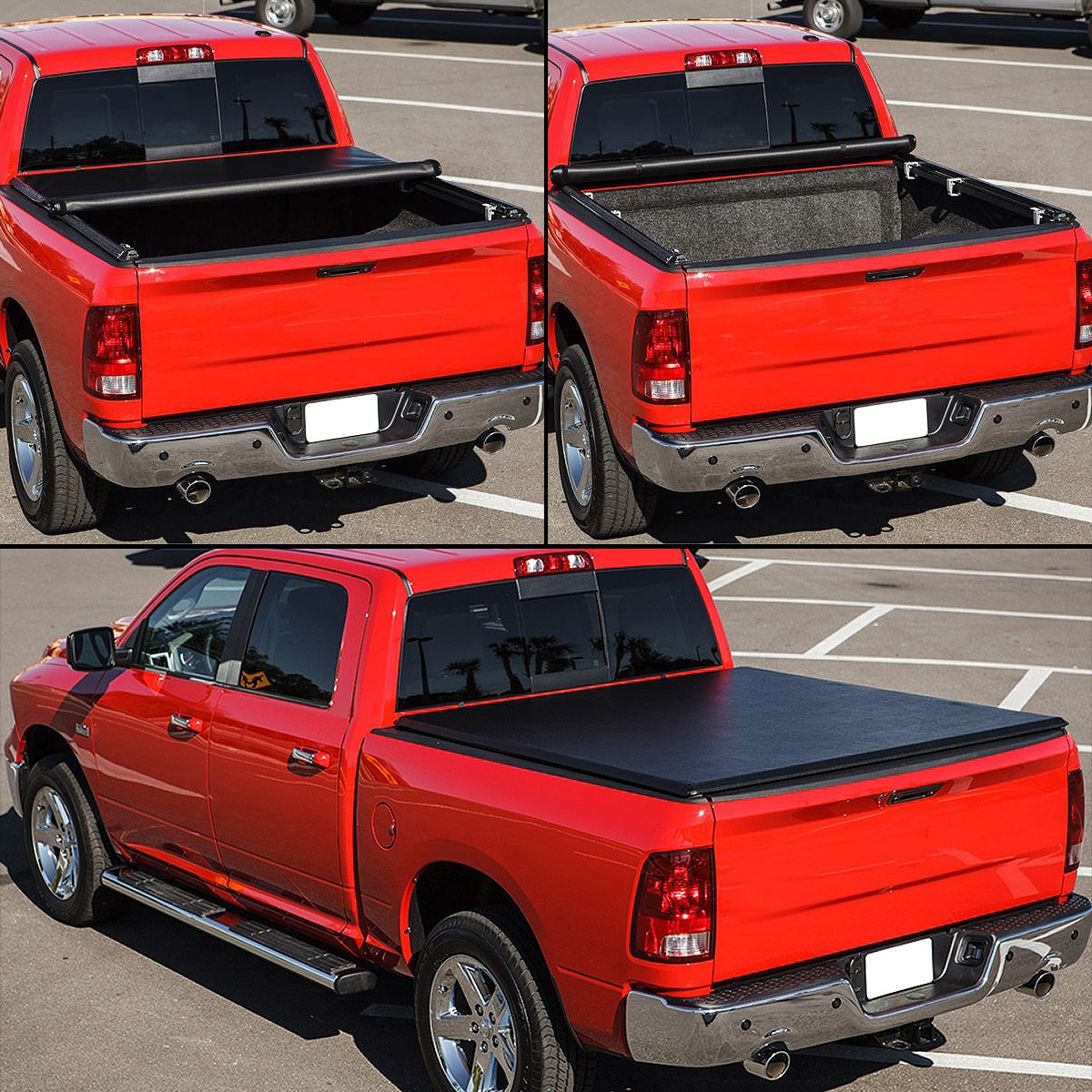 PARA CHEVY SILVERADO/GMC SIERRA 99-07 PLATAFORMA 6,5 FT VINILO SUAVE CUBIERTA ENROLLABLE- - Image 4