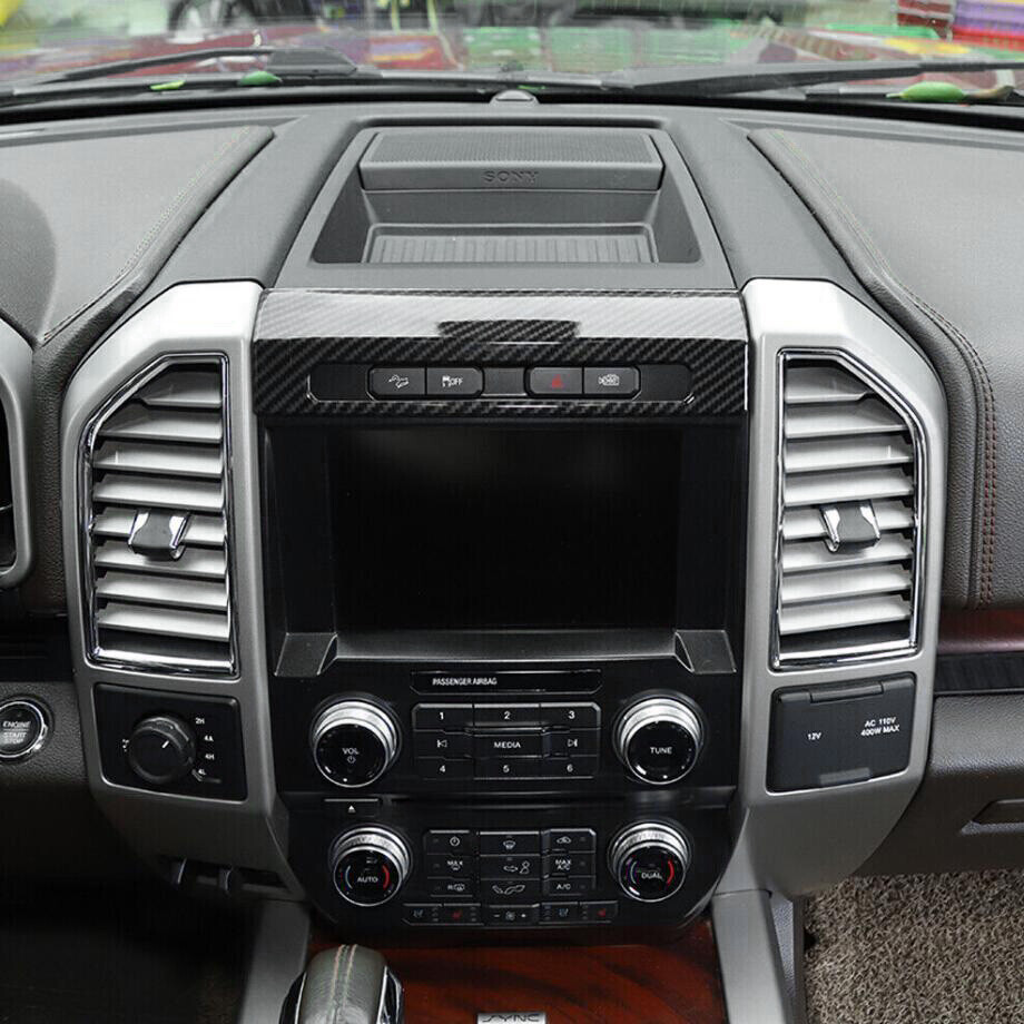Cubierta de interruptor de luz de emergencia de coche para Ford F150 2015-2020 accesorios carbono- - Image 4
