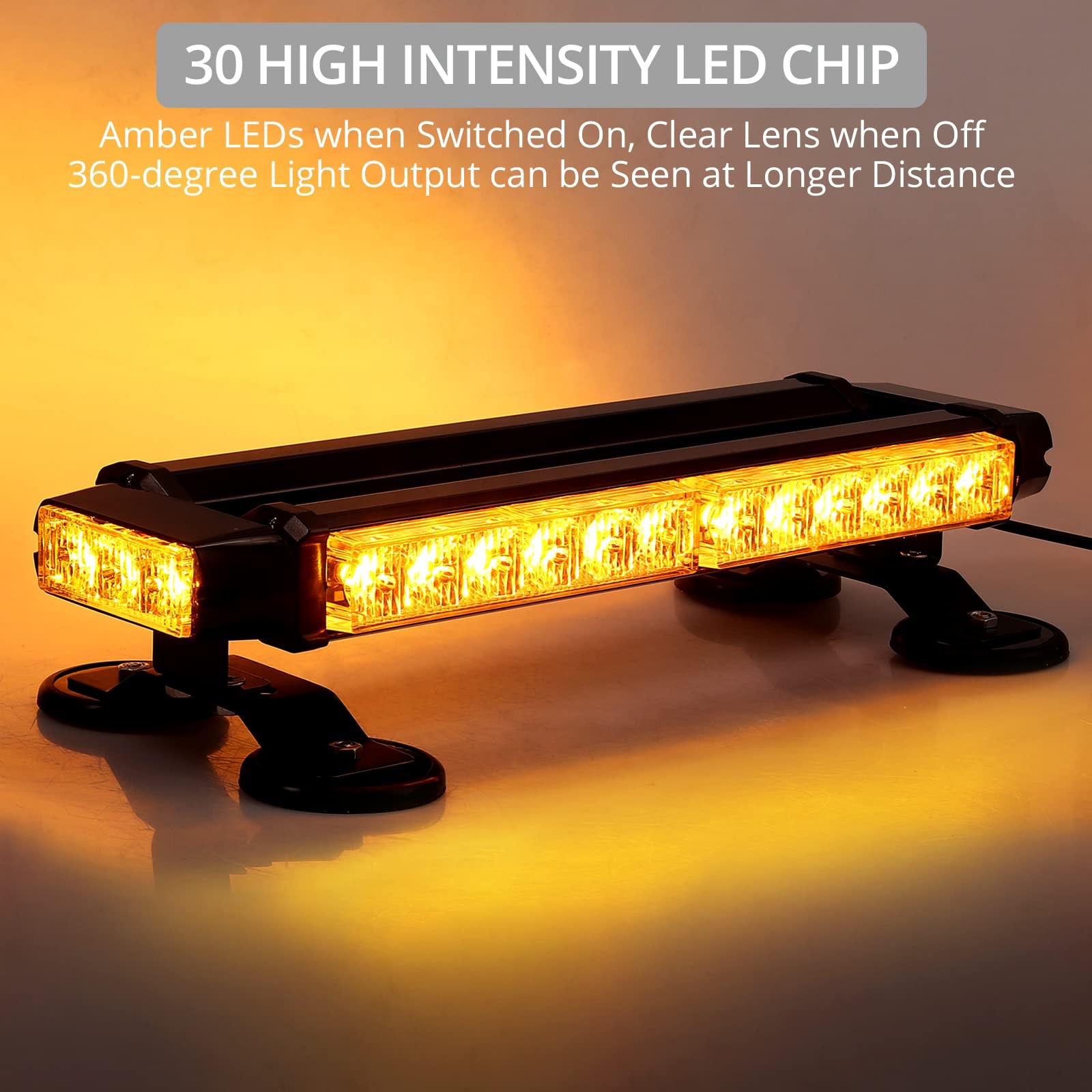Barra de luces de emergencia para automóvil 30 LED 30W 7 patrones de flash advertencia de recuperación- - Image 2