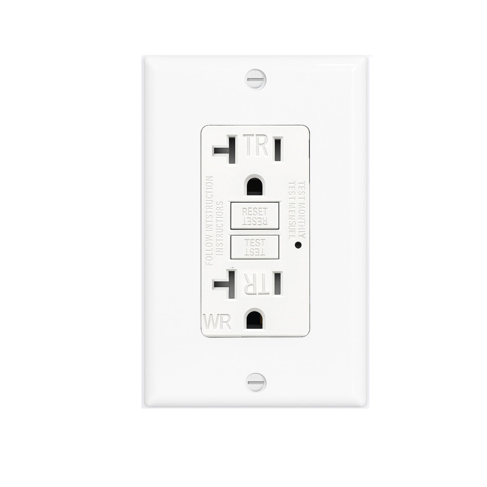 Receptáculo de toma de seguridad 10PK GFCI 20AMPGFI con placa de pared indicador LED TR WR- - Image 2