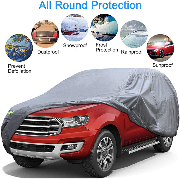 Cubierta de automóvil resistente al agua transpirable contra la lluvia polvo a prueba de rayos UV para todo clima - 4x4 SUV- - Image 2