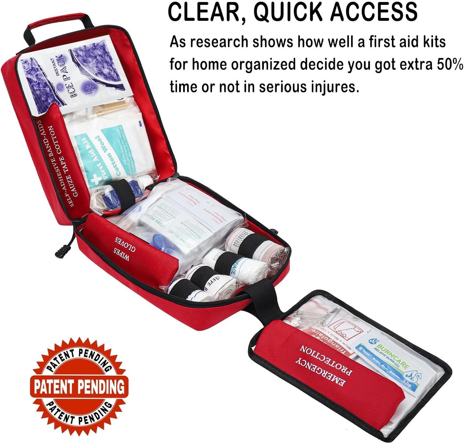 Kit de Primeros Auxilios Grande 400 Piezas Kits de Emergencia para Hogar, Oficina, Coche, Exterior,...- - Image 3