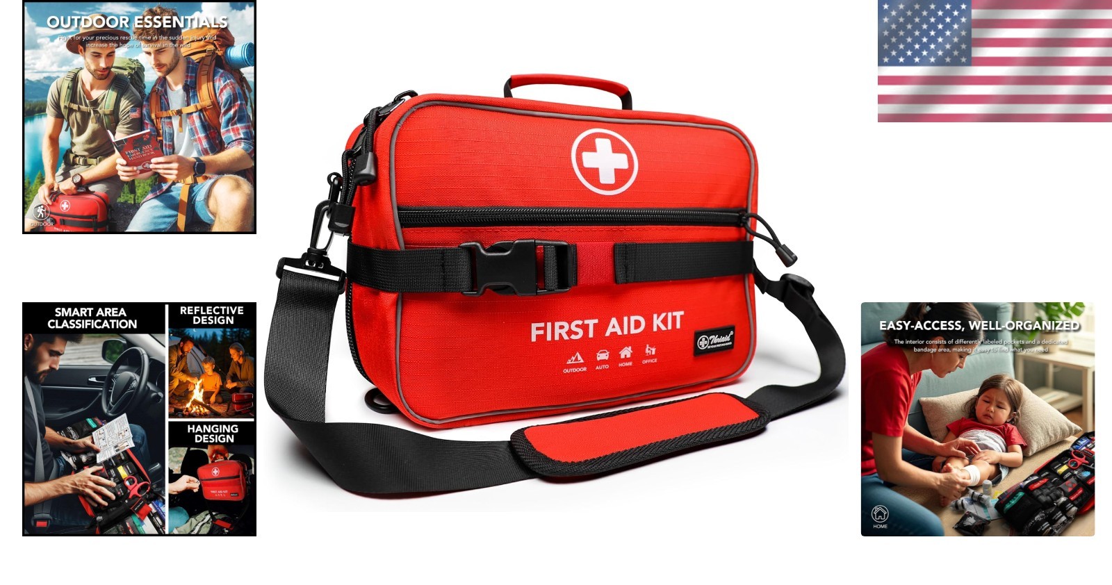 Kit de Primeros Auxilios Impermeable Médico Kits de Emergencia Suministros de Trauma Hogar Oficina Coche- - Image 2