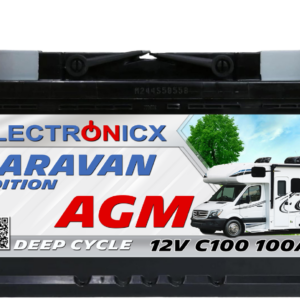 Electronicx Caravan Edition-2 Batería AGM 100 AH 12V Autocaravana Barco Alimentación-