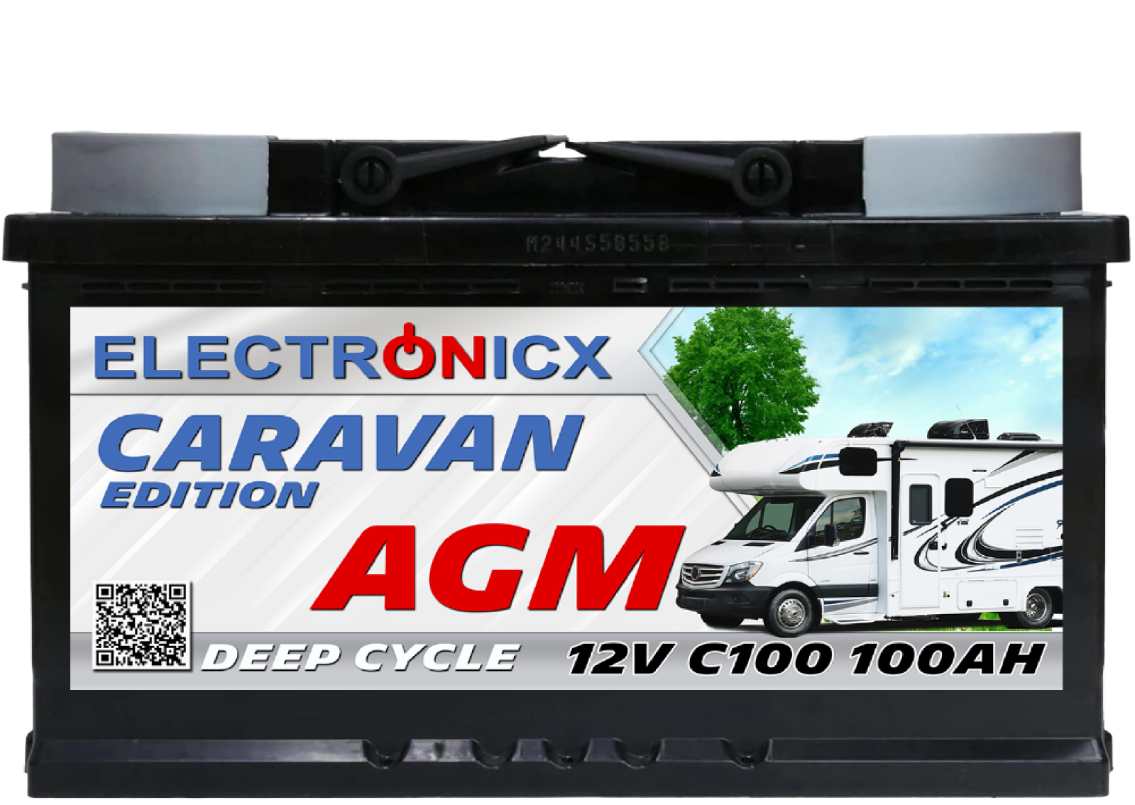 Electronicx Caravan Edition-2 Batería AGM 100 AH 12V Autocaravana Barco Alimentación-
